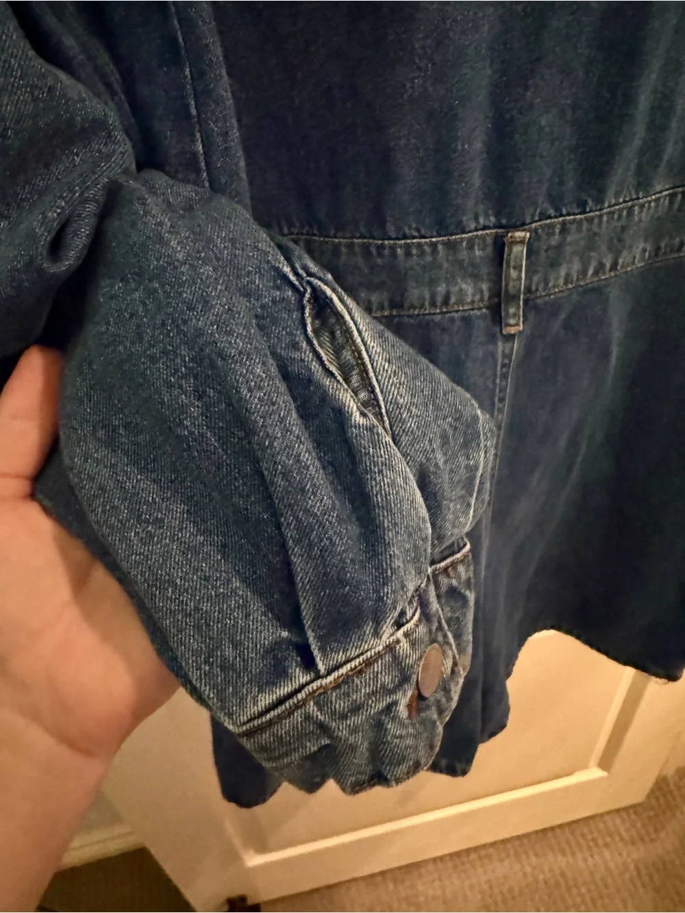 Nasty Gal Dark Blue Denim Longline Jacket - Picture 9 of 9